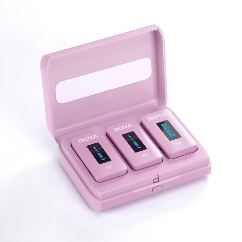 Boya BY-XM6-K2P Kablosuz İkili Yaka Mikrofonu (Pembe)