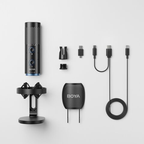 BOYA K5 - BOYA K5 Kablosuz Bağlantılı RGB Aydınlatmalı USB Condenser Mikrofon