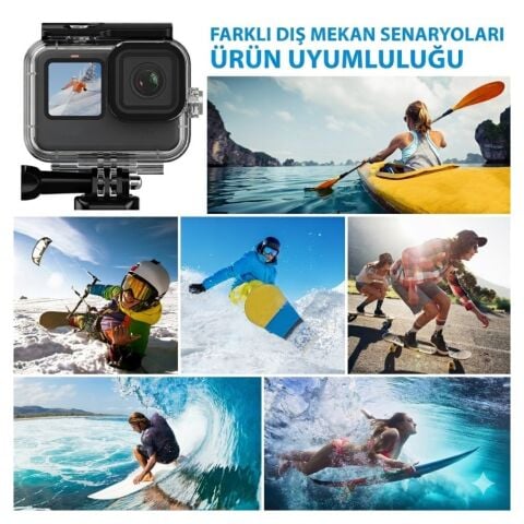 Sanger Hero 9-10-11-12-13 Uyumlu 30M Su Geçirmez Sualtı Housing Kılıfı
