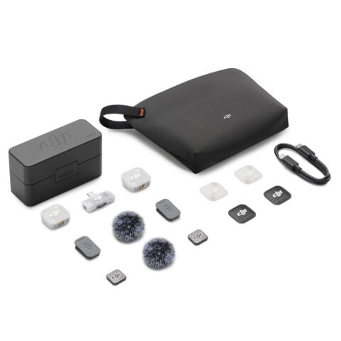 DJI Mic Mini 2 İkili Kablosuz Yaka Mikrofon Seti Mobil Alıcılı (2 TX + 1 Mobile RX + Şarj Kutusu)