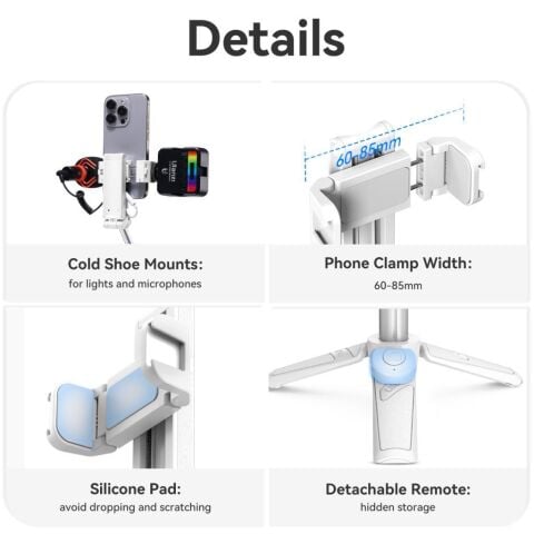 Ulanzi JJ02 Extendable Telefon Tripod Grip Beyaz