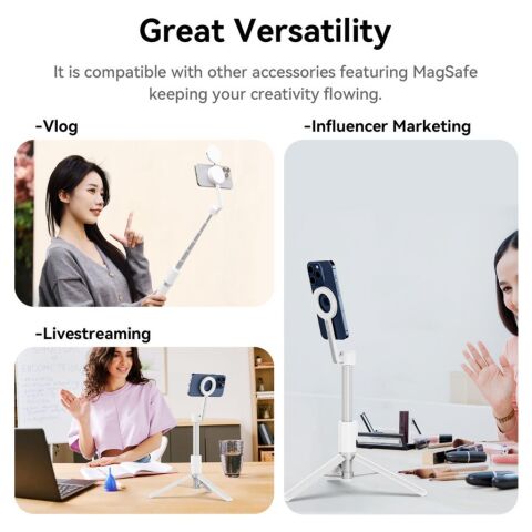 Ulanzi MG-003 Pro Manyetik Selfie Telefon Tripodu Beyaz