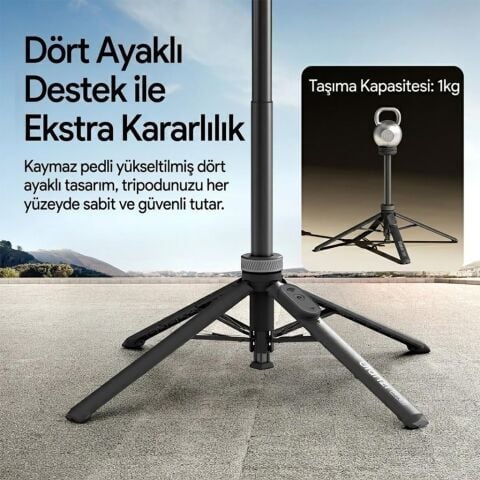 Ulanzi MT85 Otomatik Açılır Manyetik Telefon Tripodu ve Selfie Stick 150cm - T122