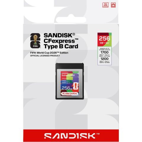 SanDisk Extreme PRO 256GB 1700MB/s CFexpress Type B Hafıza Kartı FIFA World Cup 2026 Edition - SDCFE-256G-GF4NN