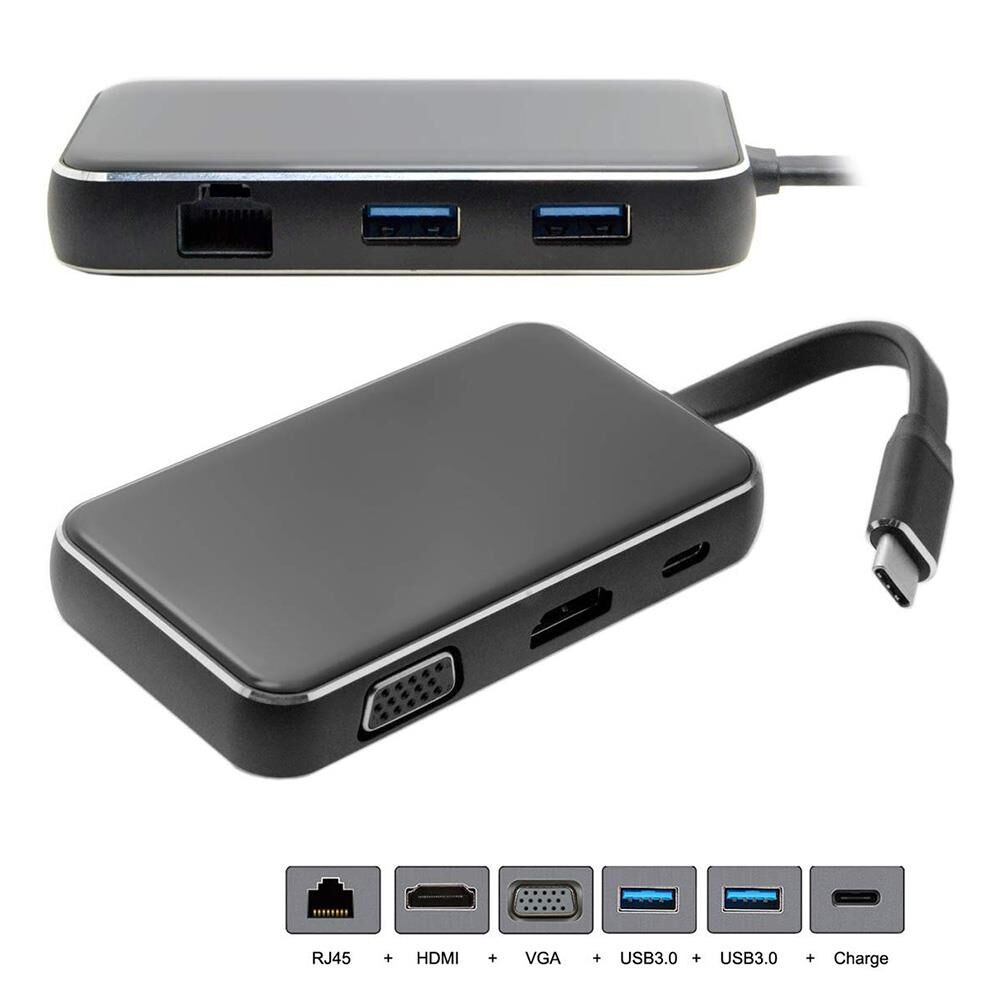 Ce-link S-1666 Type-c 6in1 HDMI VGA USB LAN TYPE-C