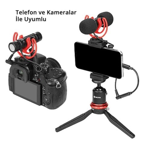 Boya BY-MM1 Pro Çift Kafalı Shotgun Mikrofon
