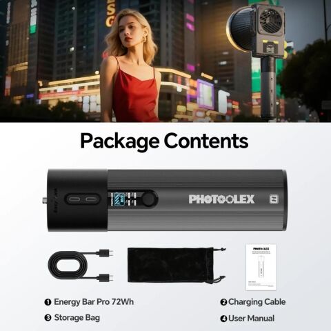 Photoolex Energy Bar Pro 72Wh Taşınabilir Güç Ünitesi ve Kamera Rig Bataryası - TF-PH-052GR-S