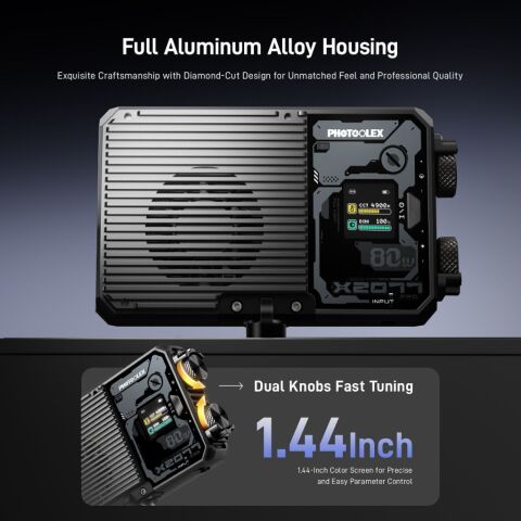 Photoolex X2077 Pro 80W RGB Profesyonel Video Fotoğraf LED Panel Işık - LS-123