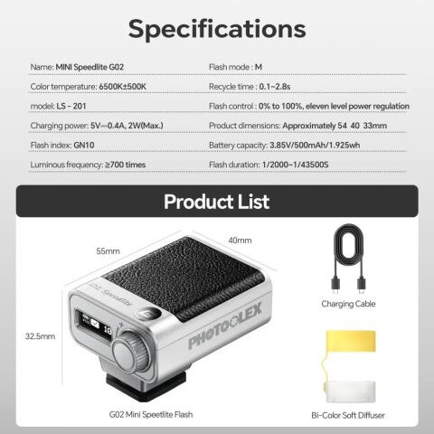 Photoolex G02 Retro Mini Speedlite Kamera Flaşı - LS-201
