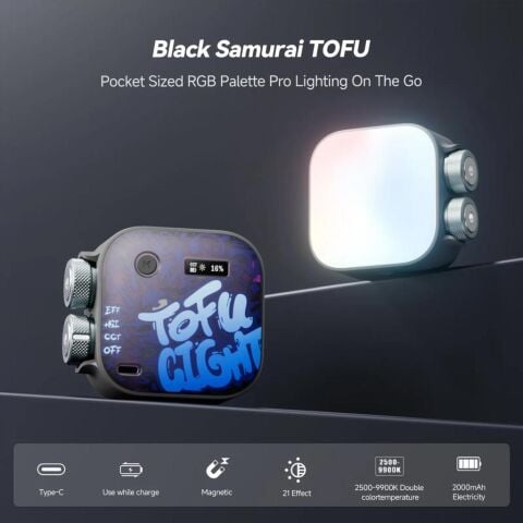 Photoolex Black Samurai TOFU RGB LED Video Işığı - TOFU-BS