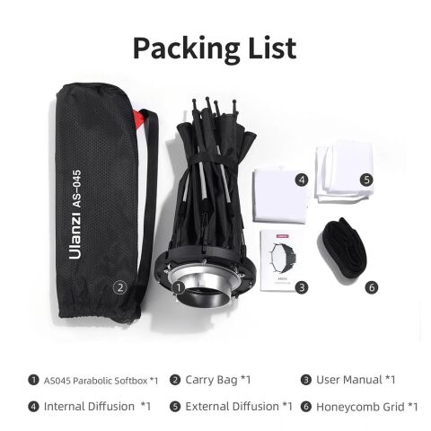 Ulanzi AS-045 Izgaralı ve Gridli Softbox 45cm 3308