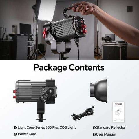 Photoolex CONE 300W Plus COB Profesyonel Video ve Stüdyo Işığı - TF-LS-062PL