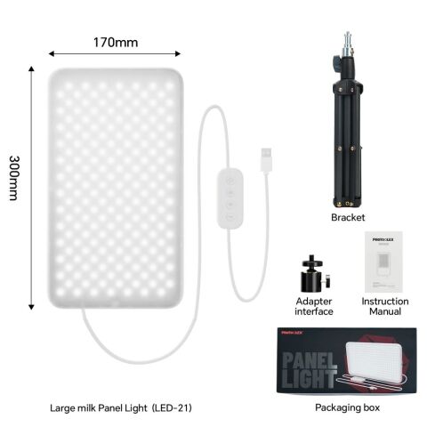 Photoolex MilkGlow Pro Soft Panel LED Video ve Fotoğraf Işığı - LS-103PL-02