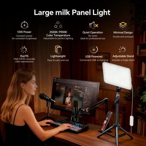 Photoolex MilkGlow Pro Soft Panel LED Video ve Fotoğraf Işığı - LS-103PL-02
