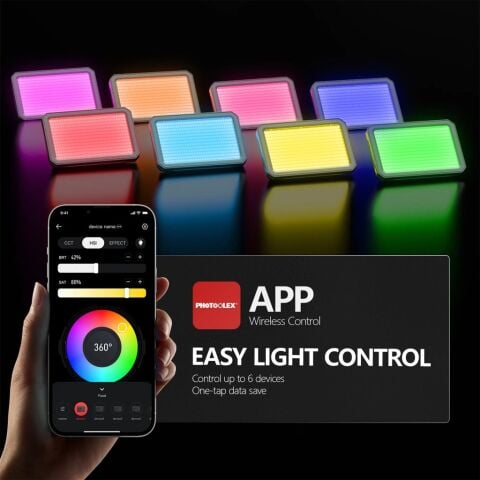 Photoolex Matrix 7 RGB 7 İnç 36W Profesyonel Video Fotoğraf ve Canlı Yayın LED Panel Işık - LS-174-01