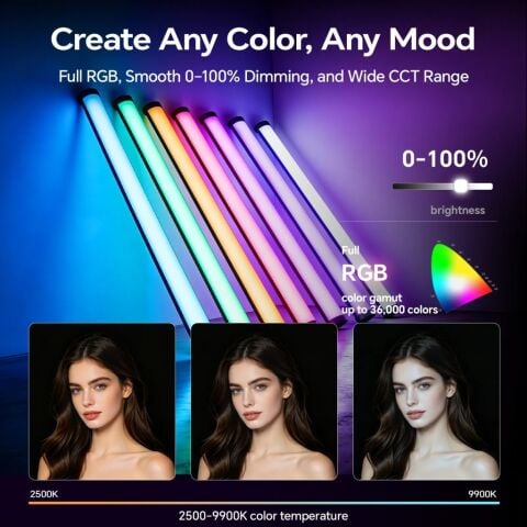 Photoolex B600 60 cm 18.5W APP Kontrollü RGB Tube LED Işık - LS-157-PL