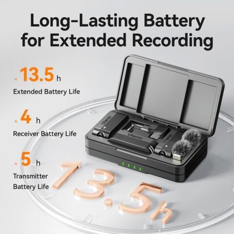 Ulanzi A100 İkili Kablosuz Yaka Mikrofonu (Type-C ve 3.5mm TRS)