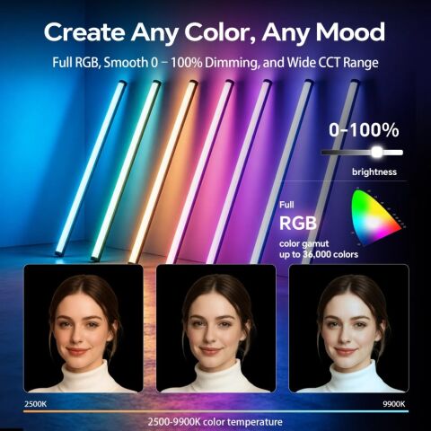 Photoolex B1200 120 cm 38W APP Kontrollü RGB Tube LED Işık - LS-158PL-01