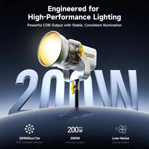 Photoolex LIGHT CONE II 200W COB APP Kontrollü Profesyonel Stüdyo Video Işığı - LS-196-03
