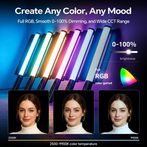 Photoolex B400 25W APP Kontrollü RGB Tube LED Işık - TF-LS-140LW-PL