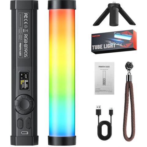 Photoolex B190S RGB LED Tube Light Profesyonel Video ve Fotoğraf Işığı - TF-LS-155LW-PL