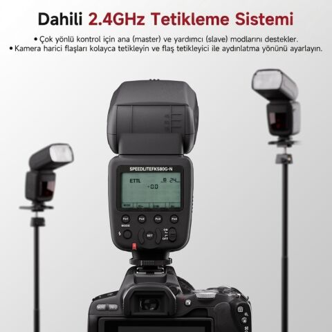 Photoolex G60 FK580G-N GN60 TTL HSS Nikon Uyumlu Speedlite Flaş - TF-LS-068DF-NY-PL