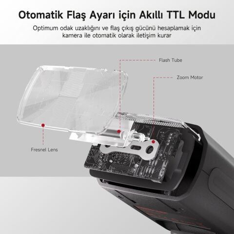 Photoolex G60 FK580G-S GN60 TTL HSS Sony Uyumlu Speedlite Flaş - TF-LS-068DF-SY-PL