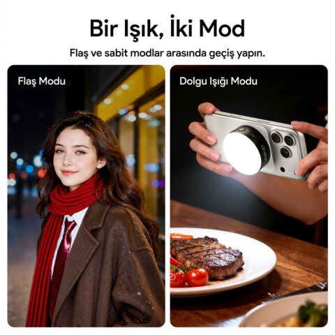 Ulanzi MFL01 2’si 1 Arada Bluetooth Manyetik Telefon Flaş ve Vlog Işığı - L151