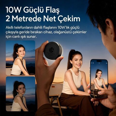 Ulanzi MFL01 2’si 1 Arada Bluetooth Manyetik Telefon Flaş ve Vlog Işığı - L151