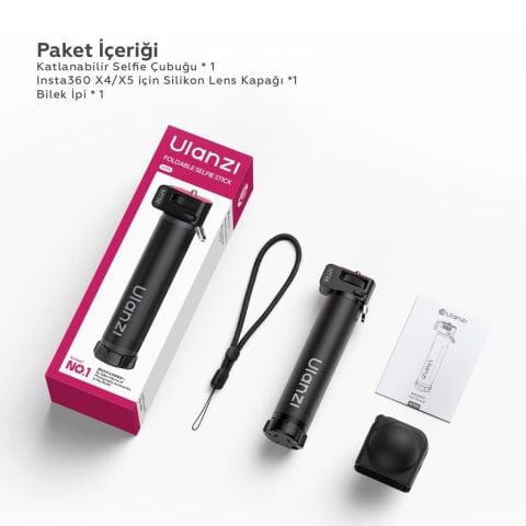 Ulanzi MT98 Katlanabilir Selfie Stick Tripod 57cm 360 Kamera Uyumlu - S054