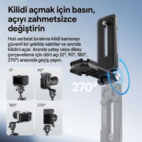 Ulanzi UKA11 Katlanabilir Quick Release L Plate Kamera Montaj Aparatı - C103