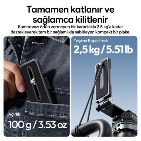 Ulanzi UKA11 Katlanabilir Quick Release L Plate Kamera Montaj Aparatı - C103