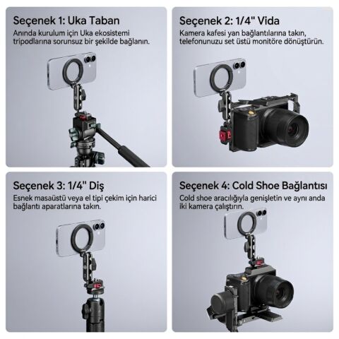 Ulanzi MA56 4 in 1 MagLock Manyetik Telefon Tutucu Tripod Aparatı - S028