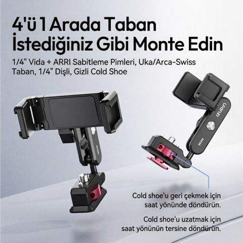 Ulanzi MA56 4 in 1 Metal Telefon Tutucu Tripod Aparatı - S042