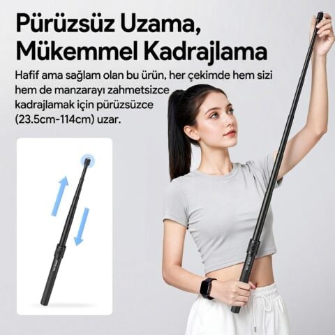 Ulanzi VL04 Aksiyon Kamera Uzatma Çubuğu Quick Release Selfie Stick - S026