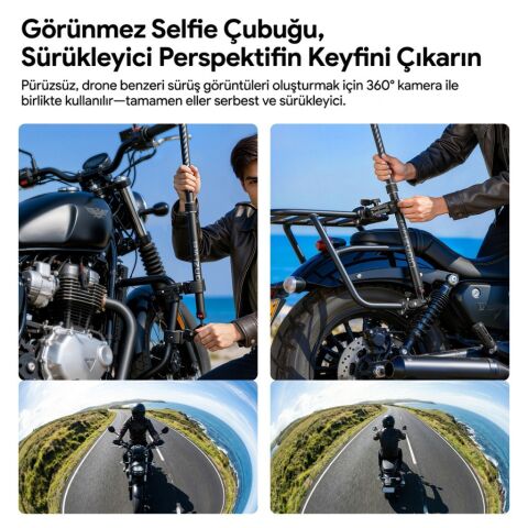Ulanzi VL03 Motosiklet Görünmez Selfie Çubuğu Kamera Montaj Aparatı - T119