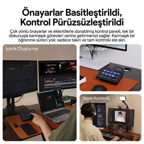 Ulanzi D200H 7 in 1 Stream Controller LCD Yayın Kontrol Paneli - A044