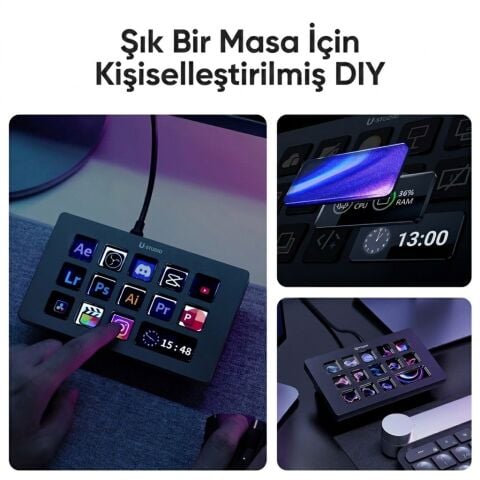 Ulanzi D200H 7 in 1 Stream Controller LCD Yayın Kontrol Paneli - A044