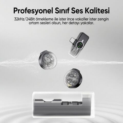 Ulanzi A21 2 Kişilik Kablosuz Yaka Mikrofonu AI Gürültü Azaltma Type-C Siyah Beyaz - A055