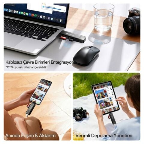 Ulanzi CR3 3 İn 1 USB-C USB-A Kart Okuyucu SD MicroSD - X147