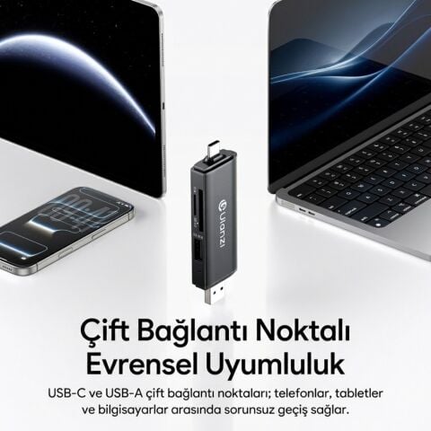 Ulanzi CR3 3 İn 1 USB-C USB-A Kart Okuyucu SD MicroSD - X147