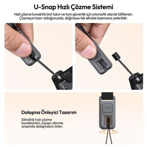 Ulanzi CSS2 U-Snap Lite Kamera Omuz Askısı Shadow Black Siyah - B198
