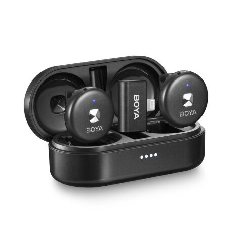 BOYA Omic-D Wireless İkili Yaka Mikrofonu Lightning (Siyah)