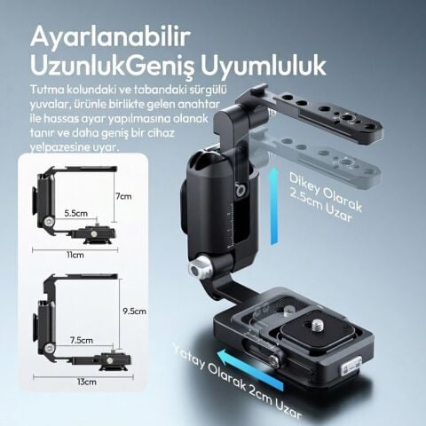 Ulanzi XJ01 Uka Universal Foldable Camera Cage Katlanabilir Kamera Kafesi - C116