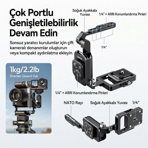 Ulanzi XJ01 Uka Universal Foldable Camera Cage Katlanabilir Kamera Kafesi - C116