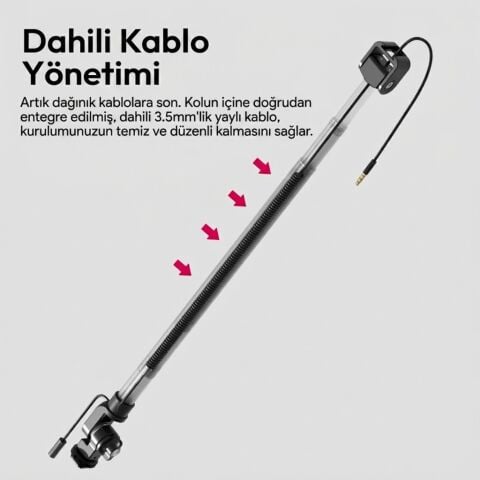 Ulanzi ZJ08 Cold Shoe Mikrofon Uzatma Kolu Ayarlanabilir Boom Arm - S008
