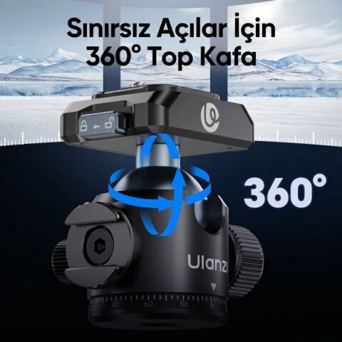 Ulanzi T100 UKA Quick Release Ball Head Tripod Başlığı - C062
