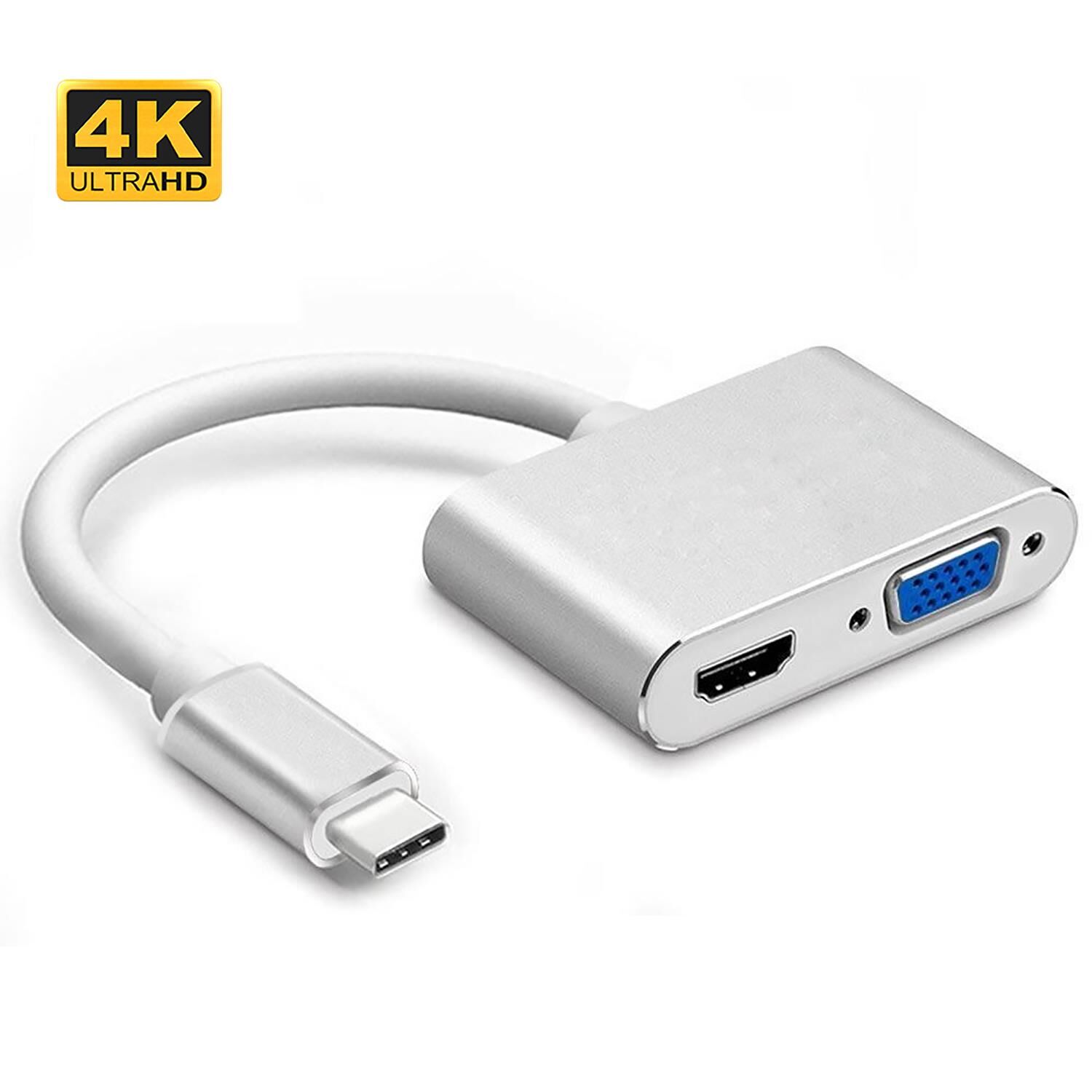 Type-c to VGA HDMI Çevirici 2 in 1 4K