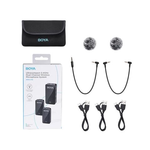 Boya BY-WMic5-M2 Ultra Kompakt Çift Kanallı Kablosuz İkili Yaka Mikrofonu