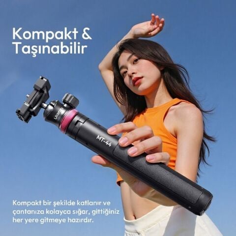 Ulanzi MT-44 149cm 2si 1 Arada Hızlı Açılır Selfie Çubuğu Tripod Telefon Kamera Uyumlu - 2502E